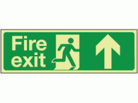 Photoluminescent Fire exit ahead sign