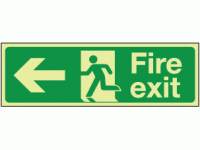 Photoluminescent Fire exit left sign