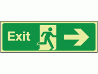 Photoluminescent Exit right sign