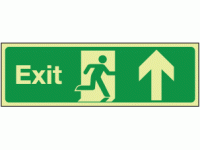 Photoluminescent Exit ahead sign