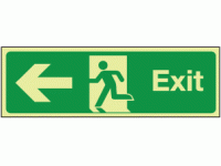 Photoluminescent Exit left sign