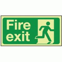 Photoluminescent Fire exit right 