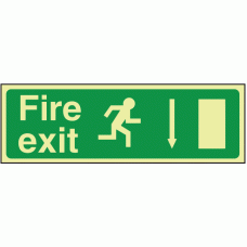 Photoluminescent Fire exit down