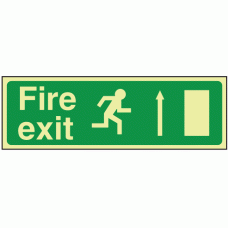 Photoluminescent Fire exit ahead