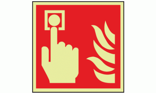 Photoluminescent Fire alarm call point sign