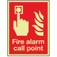 Photoluminescent Fire alarm call point sign