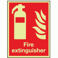 Photoluminescent Fire extinguisher sign
