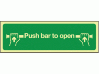 Photoluminescent Push bar to open