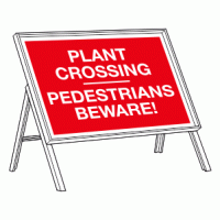 Plant crossing Pedestrians beware sign