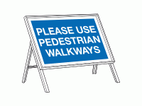Please use pedestrian walkways sign