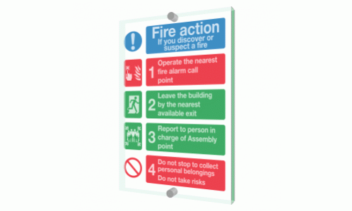 fire action Fire action if you discover or suspect a fire Sign 