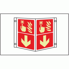 Photoluminescent Fire alarm call point projecting sign