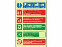 Photoluminescent Fire action signs 