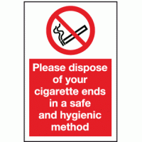 Please dispose of your cigarette ends