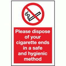 Please dispose of your cigarette ends