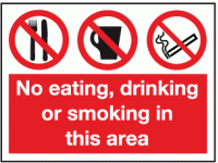 No eating drinking or smoking in this...