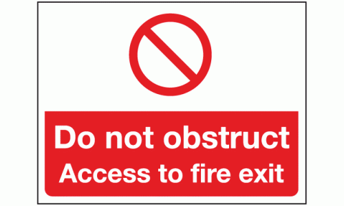 Do not obstruct access to fire exit sign