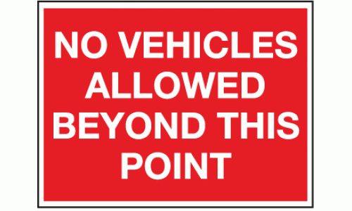 No vehicles allowed beyond this point