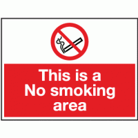 Double sided this is no smoking area sign