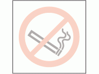 No smoking symbol sign inside window ...