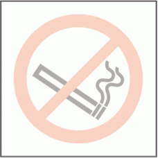 No smoking symbol sign inside window fixing sticker