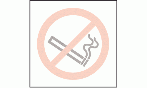 No smoking symbol sign inside window fixing sticker