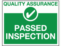 Passed inspection sign - Quality cont...