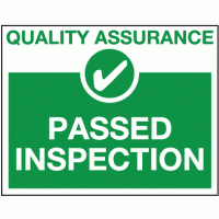 Passed inspection sign - Quality control sign