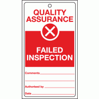 Quality assurance failed inspection