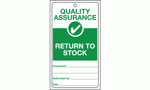 Quality assurance return to stock