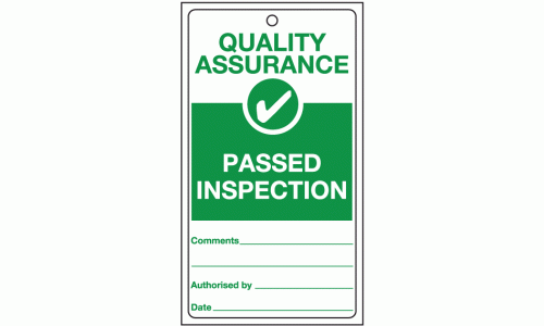 Quality assurance passed inspection