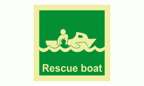 Rescue Boat Photoluminescent IMO Safety Sign