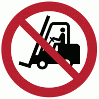 No fork-lift trucks sign