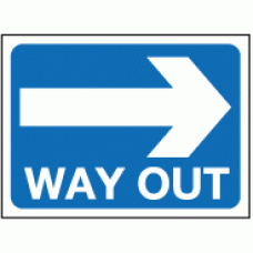 Way out right sign
