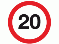 20 mph speed limit sign - DOT DOT 670