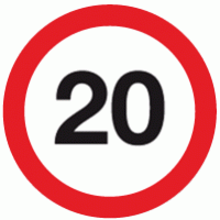 20 mph speed limit sign - DOT DOT 670