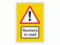 Runners In Road Sign