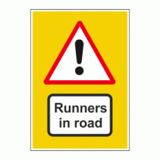 Runners In Road Sign
