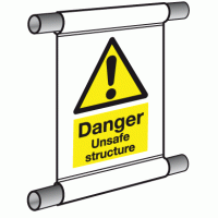 Danger Unsafe Structure scaffold banner