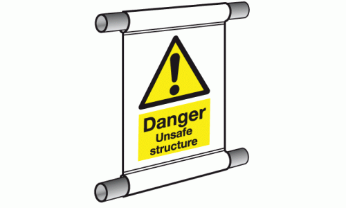 Danger Unsafe Structure scaffold banner