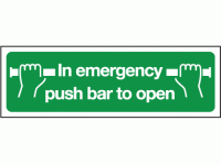 In emergency push bar to open