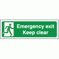 Emergency exit keep clear sign