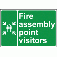 Fire assembly point visitors sign