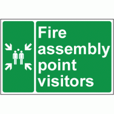 Fire assembly point visitors sign