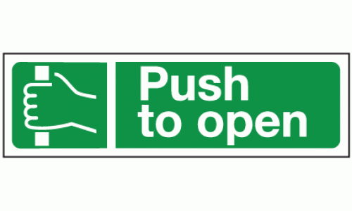 Push to open sign 