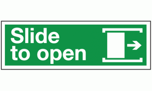 Slide to open right sign