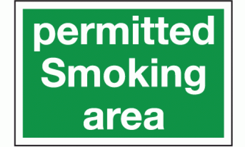 Permitted smoking area sign 