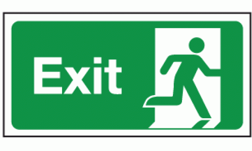 Exit right sign