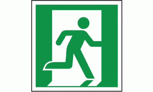 Man door exit right sign 