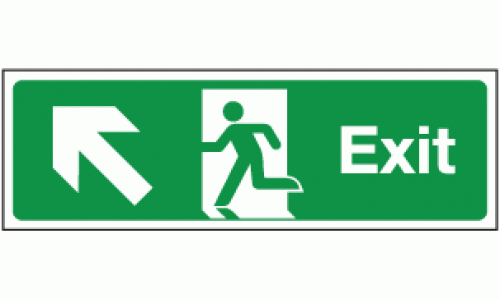 Exit left diagonal sign